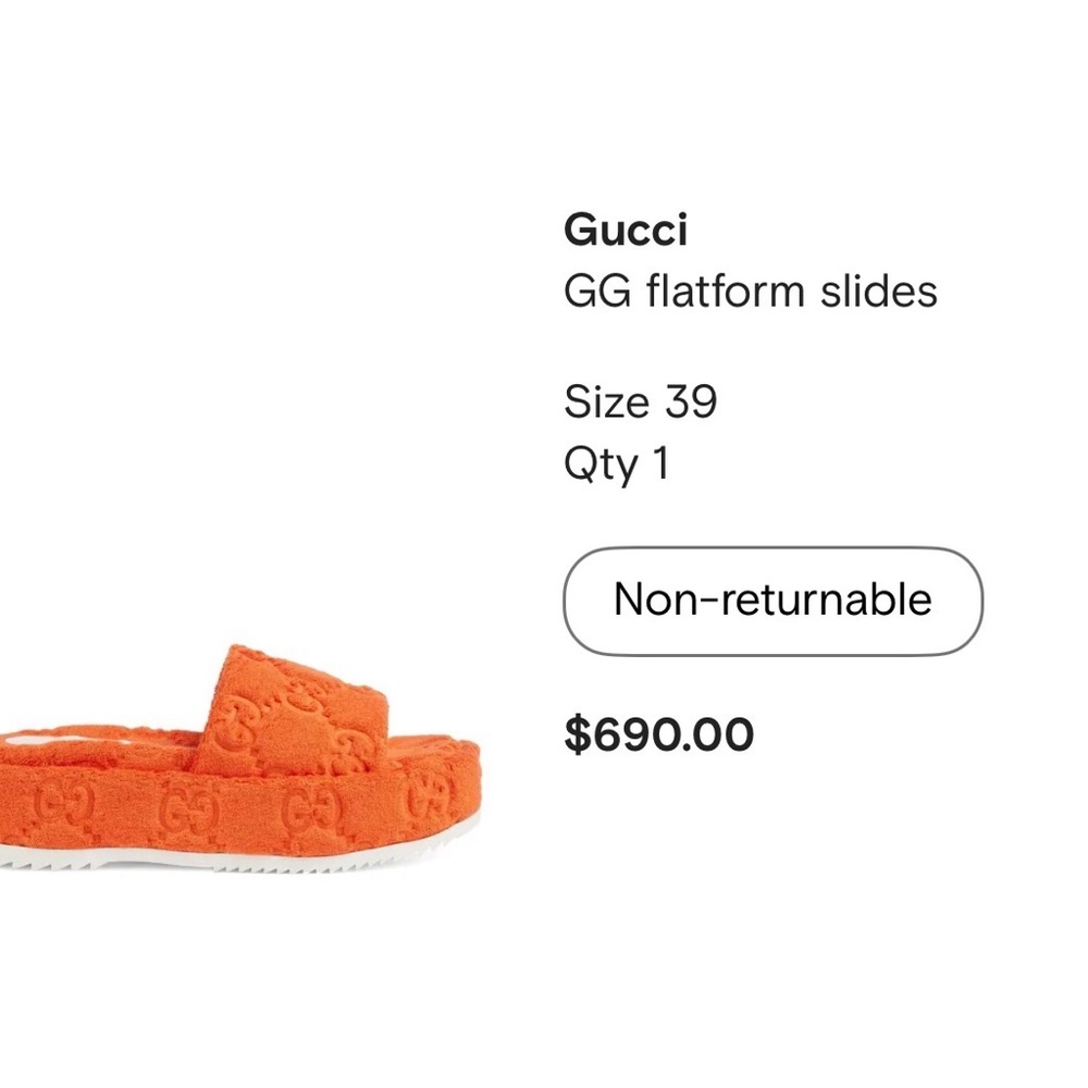 Gucci Kids Bright Orange GG Slides
